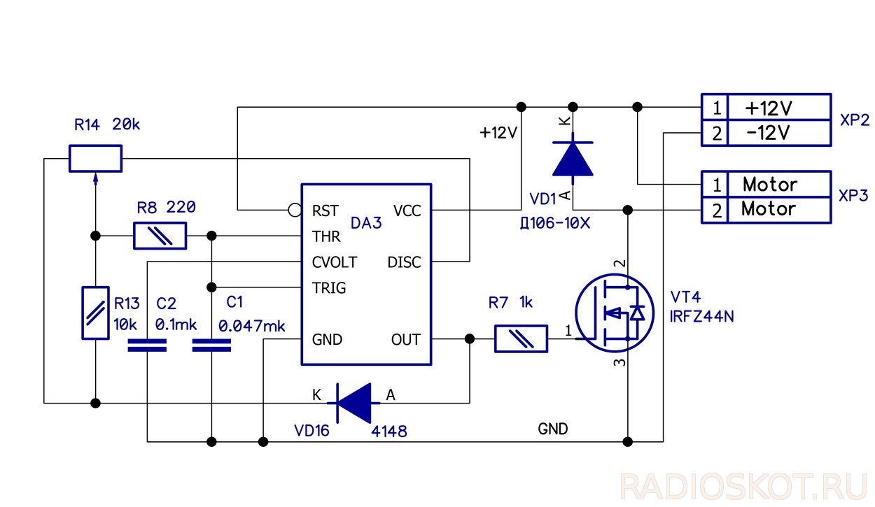 Схема регулятора оборотов двигателя на 12 вольт