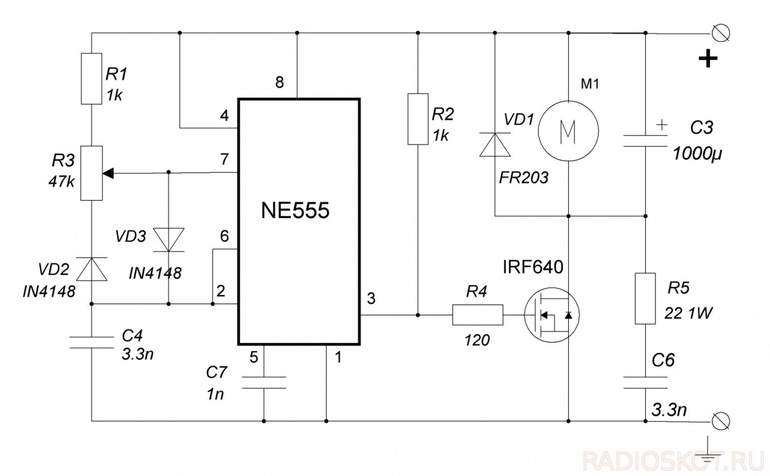 Ne555 шим регулятор схема