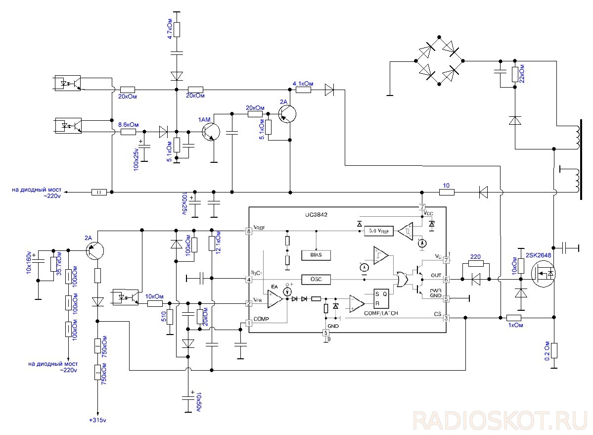 Uc3842b схема включения