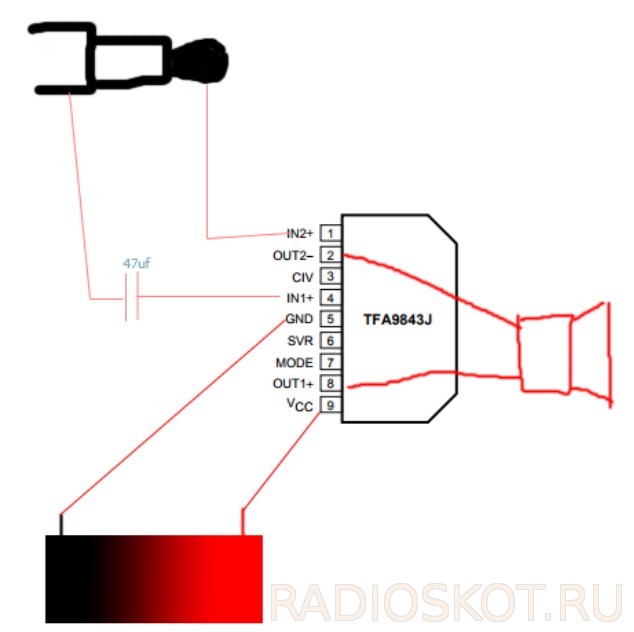 Микросхема tfa9843j схема включения