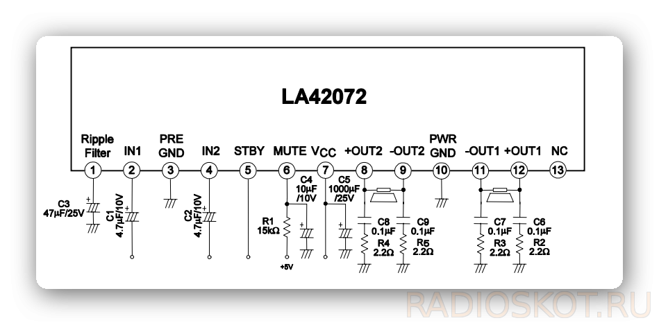 La4601 усилитель схема