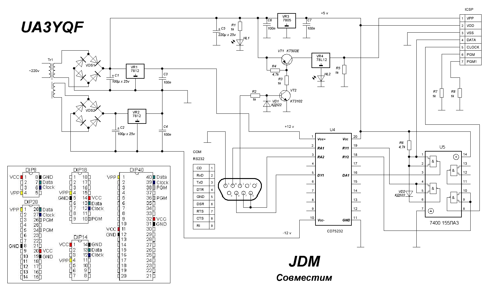 Схема программатора для pic контроллеров через usb