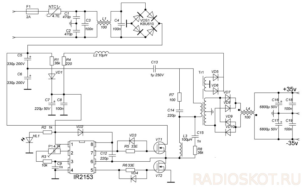 Ir2106s схема включения