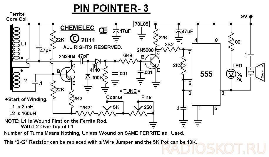 Самодельный пинпоинтер схема