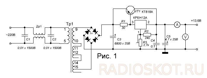 Блок питания 15 вольт 15 ампер схема
