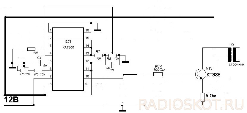 Схема включения ка7500в