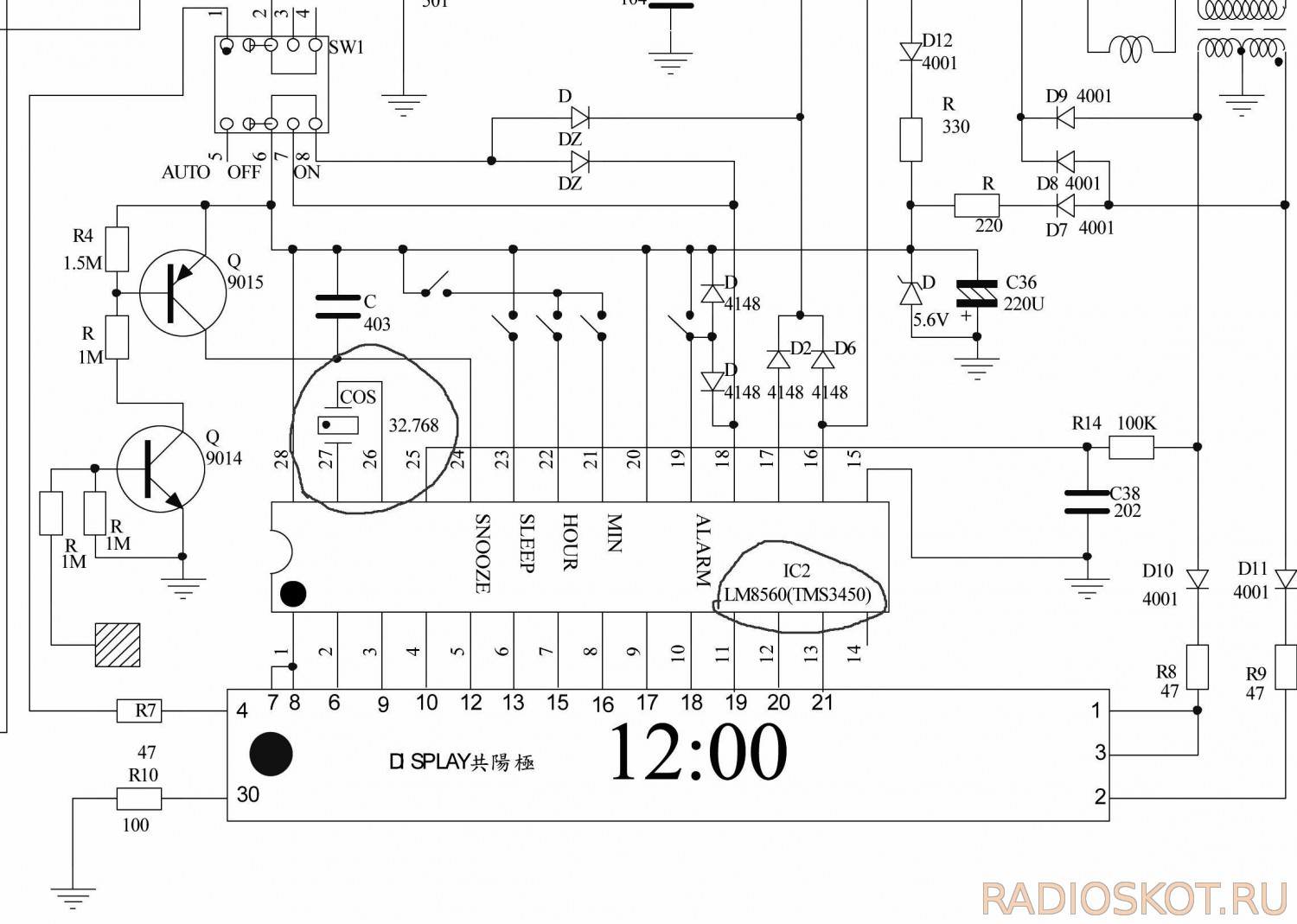 Приемник часы схема. Lm8560 схема включения. Схема часов на lm8560. Sc8560 схема включения. Lm8560 часы схема с кварцем.