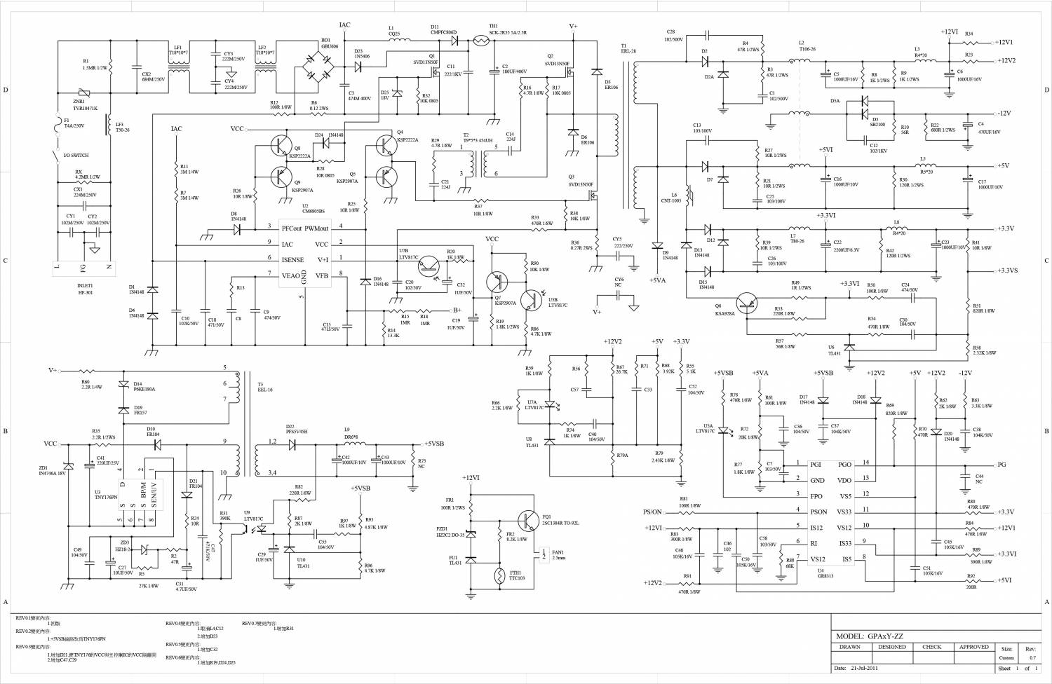 Схема блока питания chieftec aps 850cb