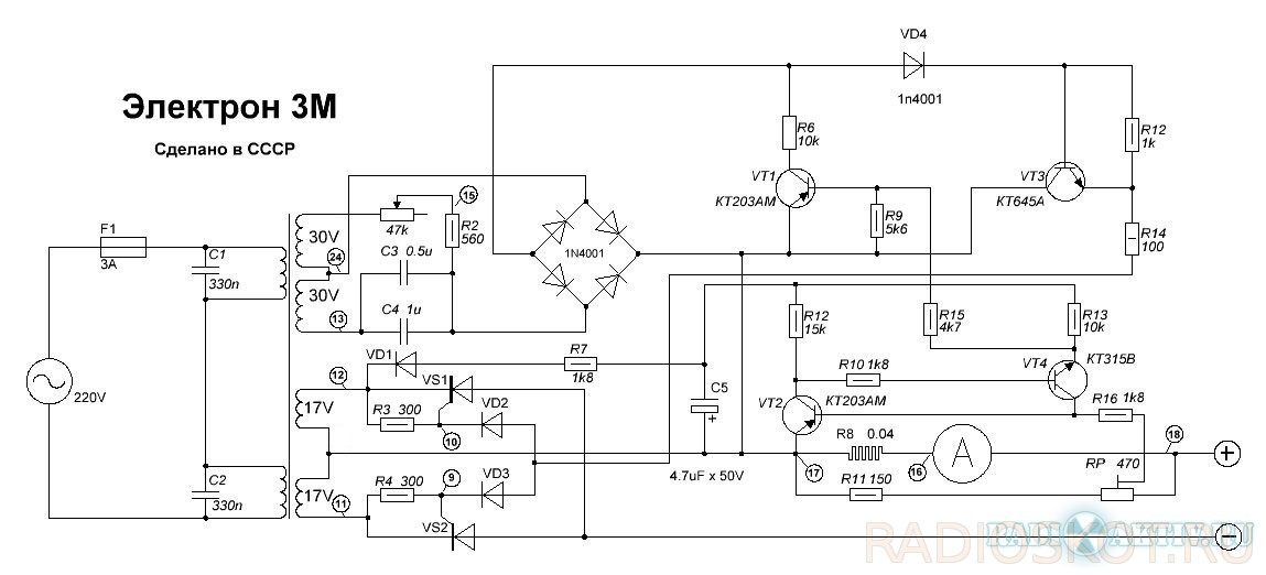 Схема зарядного электрон 3м